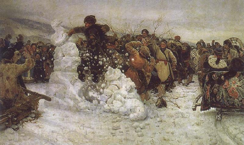Vasily Surikov The Taking of the Snow Norge oil painting art